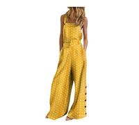 Donna Salopette Gamba Larga Gamba Larga Morbida Elegante Tuta Intera Monopezzi Comode Overall Jumpsuit Oversize Allentata Vintage Salopette Premaman Playsuit Senza Maniche Con Tasche Pantaloni Baggy