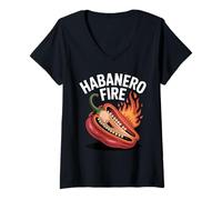 Donna Salsa Piccante Messicana Salsa Piccante Salsa Piccante Habanero Maglietta con Collo a V