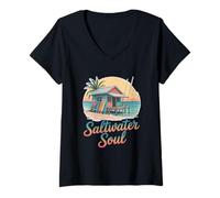 Donna Saltwater Soul Lungomare Lungomare Maglietta con Collo a V