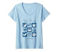 Donna Salty Beach Vacanze Louisville Kentucky Maglietta con Collo a V
