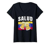 Donna Salud Cheers Brindisi venezuelano alla birra Maglietta con Collo a V
