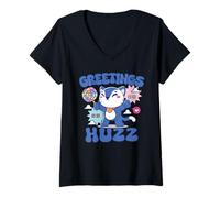 Donna Saluti Huzz Funny Gen Z Alpha Silly Kitten Cat meme regali Maglietta con Collo a V