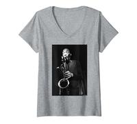 Donna Sam Rivers Musicista Jazz statunitense di Michael Grecco Maglietta con Collo a V