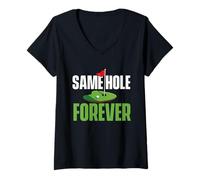 Donna Same Hole Forever - Addio al Celibato dello Sposo Maglietta con Collo a V