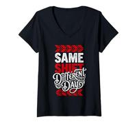 Donna Same Shift Different Day Lavoro dipendente Maglietta con Collo a V