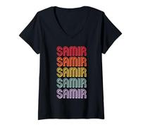 Donna Samir Maglietta con Collo a V