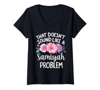 Donna Samiyah Personalized Cute Flower Girls Samiyah Name Maglietta con Collo a V