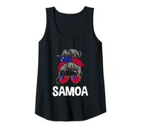 Donna Samoa Messy Bun Girl Samoan Pride Bandiera Design Canotta