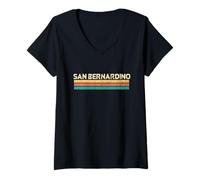 Donna San Bernardino California Stati Uniti Città Nome Classico Vintage Maglietta con Collo a V