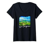 Donna San Gimignano Maglietta con Collo a V