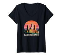 Donna San Gimignano Maglietta con Collo a V