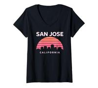 Donna San Jose California 408 né Cal Palm bay Area Tech Silicon Maglietta con Collo a V