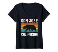 Donna San Jose California USA Bandiera Nor Cal Bear bay Area Tech City Maglietta con Collo a V
