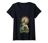 Donna San Judas Tadeo, Apostol de nuestro Señor Jesucristo Maglietta con Collo a V