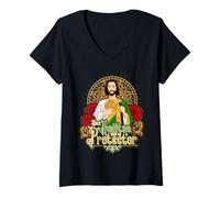 Donna San Judas Tadeo ilumina Mi Camino hacia la prosperidad Maglietta con Collo a V