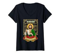 Donna San Judas Tadeo Saint Jude Thaddeus Gracias por Mis Milagros Maglietta con Collo a V