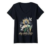 Donna San Judas Tadeo Saint Jude Thaddeus Maglietta con Collo a V