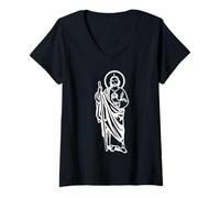 Donna San Judas Tadeo Saint Jude Thaddeus Maglietta con Collo a V