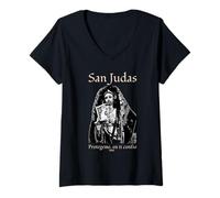 Donna San Judas Tadeo - San Giuda Art Devocion proteccion Maglietta con Collo a V