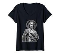 Donna San Judas Tadeo - San Giuda Oracion Maglietta con Collo a V