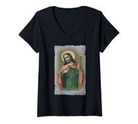 Donna San Judas Tadeo - San Giuda Santo Mexicano Maglietta con Collo a V