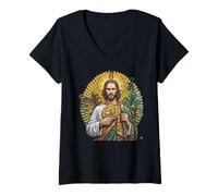 Donna San Judas Tadeo Siempre A Mi Lado Maglietta con Collo a V