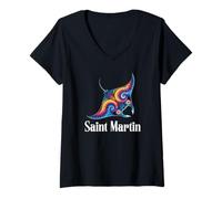 Donna San Martino/Saint Martin Maglietta con Collo a V