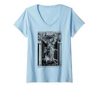 Donna San Michele Arcangelo sconfigge Satana Christian Maglietta con Collo a V