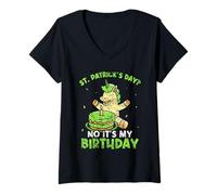 Donna San Patrizio No It's My Birthday Irish St. Patricks Day Maglietta con Collo a V
