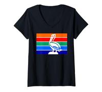 Donna San Pietroburgo Florida Pride Bandiera Pellicano Design Maglietta con Collo a V
