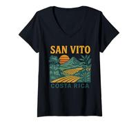 Donna San Vito Costarica Pura Vida Maglietta con Collo a V