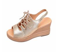 Donna Sandali Cunea Piattaforma Strappy Scarpe Peep Toe Cinturino Alla Caviglia Scarpe da Abito Estivo Casual