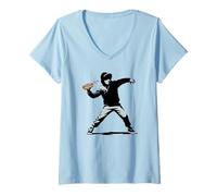 Donna Sandwich Guy Throw Resist Free Revolution, Divertente Design Maglietta con Collo a V