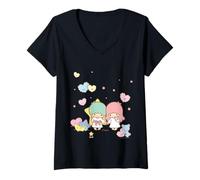 Donna Sanrio Little Twin Stars Amore carino Maglietta con Collo a V
