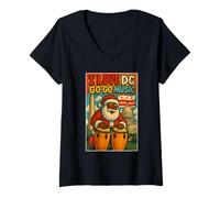 Donna Santa DC Go-Go Music- Abbigliamento Urbano per Le Vacanze Maglietta con Collo a V