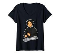 Donna Santa Elizabeth Ann Seton, cattolica convertita, patrona, vedove Maglietta con Collo a V