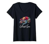 Donna Santa Lucia Isola Souvenir Mar dei Caraibi Santa Lucia Maglietta con Collo a V