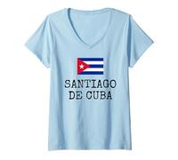 Donna Santiago de Cuba Country Cuba Viaggio in Famiglia Uomo Donna Maglietta con Collo a V