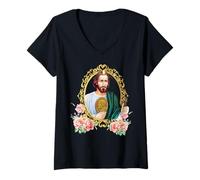 Donna Santo patrón Apóstol de Las causas difíciles y desesperadas Maglietta con Collo a V