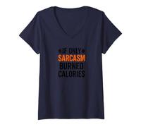 Donna Sarcasm Gym Humor Bold Workout Quote Graphic Design Maglietta con Collo a V