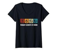 Donna Sarcasmo Elementi primari della Scienza Umoristica S AR Ca SM Maglietta con Collo a V