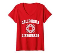 Donna Sarcastic California Lifeguards Cousins Tutte Le Ragazze Beach Trip Maglietta con Collo a V