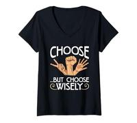 Donna Sarcastic Choose Wisely Rock Paper Scissors Sarcasmo Maglietta con Collo a V