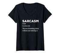 Donna Sarcastic Dictionary Definition of Sarcasm Funny Maglietta con Collo a V