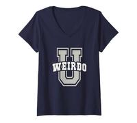 Donna Sarcastico Weirdo University Stay Strana Alumni School It's Maglietta con Collo a V