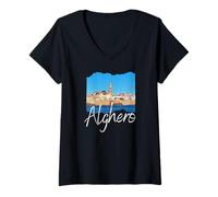 Donna Sardegna Alghero Souvenir / Alghero Maglietta con Collo a V