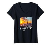Donna Sardegna Alghero Souvenir / Alghero Maglietta con Collo a V
