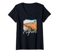 Donna Sardegna Alghero Souvenir/Alghero Maglietta con Collo a V