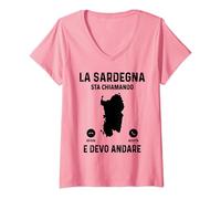 Donna Sardegna Divertente Sardo Regione Maglietta con Collo a V