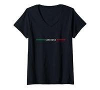 Donna Sardegna Italia Sardinia Maglietta con Collo a V